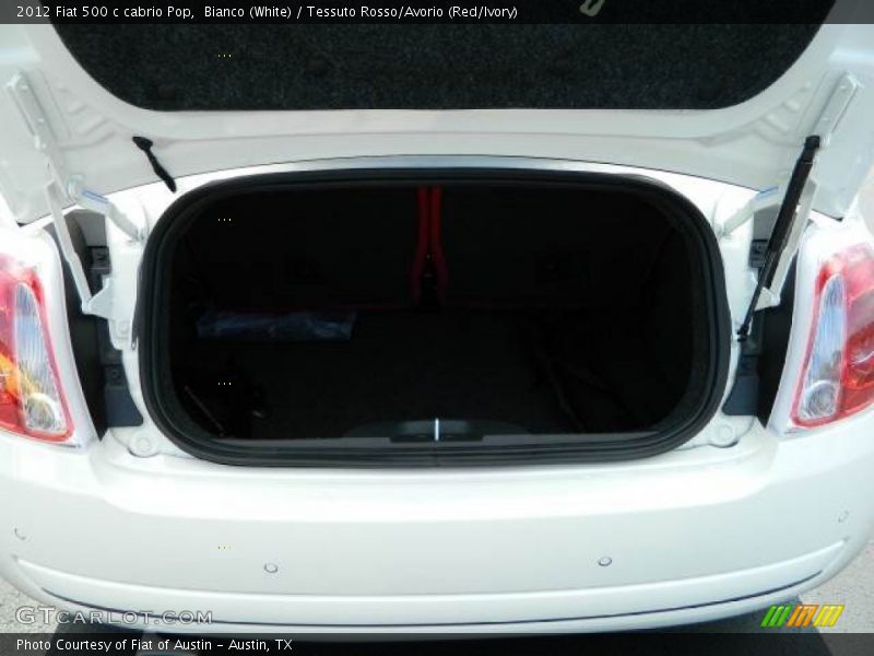 Bianco (White) / Tessuto Rosso/Avorio (Red/Ivory) 2012 Fiat 500 c cabrio Pop