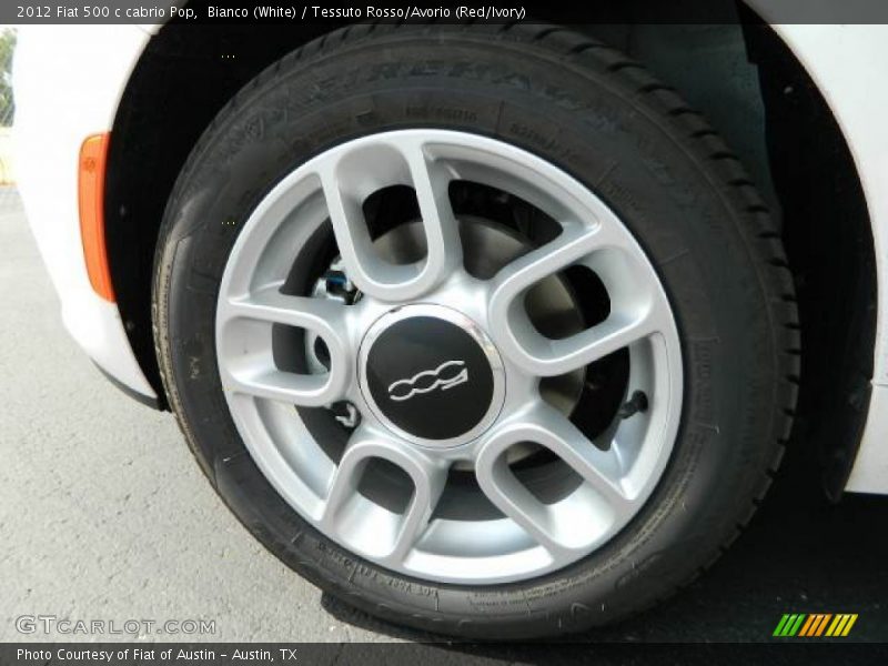 Bianco (White) / Tessuto Rosso/Avorio (Red/Ivory) 2012 Fiat 500 c cabrio Pop