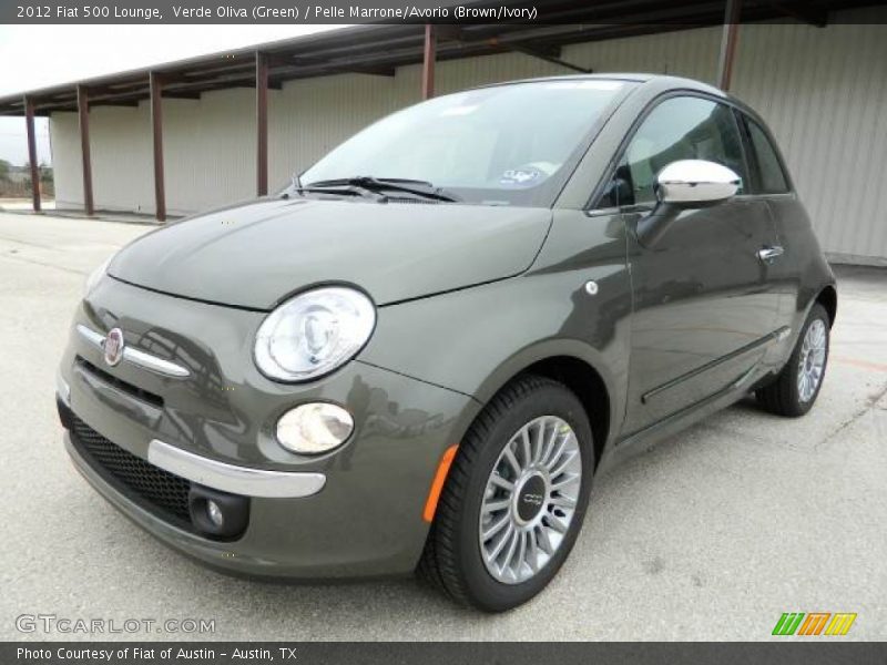Verde Oliva (Green) / Pelle Marrone/Avorio (Brown/Ivory) 2012 Fiat 500 Lounge
