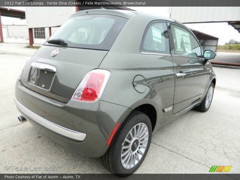 Verde Oliva (Green) / Pelle Marrone/Avorio (Brown/Ivory) 2012 Fiat 500 Lounge