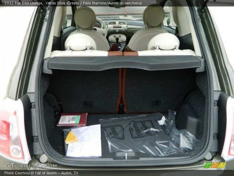Verde Oliva (Green) / Pelle Marrone/Avorio (Brown/Ivory) 2012 Fiat 500 Lounge