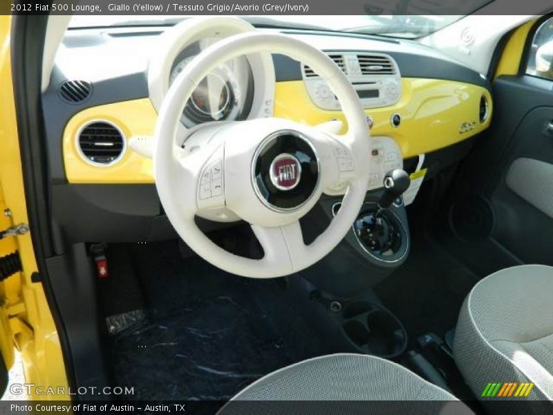 Giallo (Yellow) / Tessuto Grigio/Avorio (Grey/Ivory) 2012 Fiat 500 Lounge