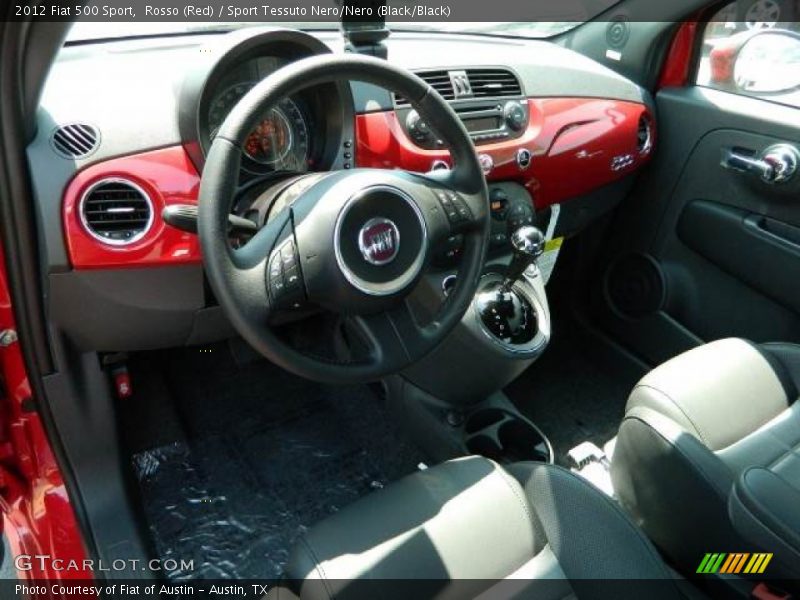 Rosso (Red) / Sport Tessuto Nero/Nero (Black/Black) 2012 Fiat 500 Sport
