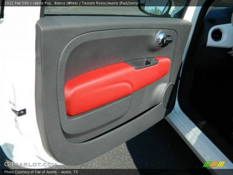 Bianco (White) / Tessuto Rosso/Avorio (Red/Ivory) 2012 Fiat 500 c cabrio Pop