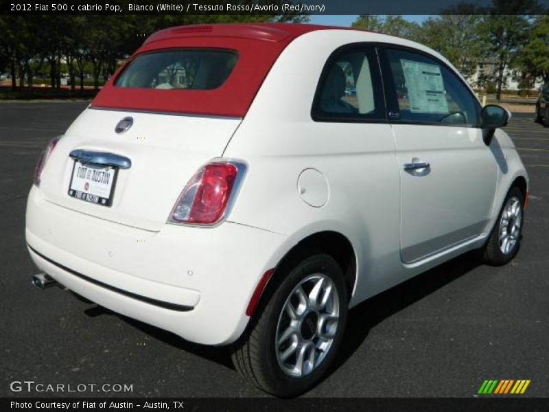 Bianco (White) / Tessuto Rosso/Avorio (Red/Ivory) 2012 Fiat 500 c cabrio Pop