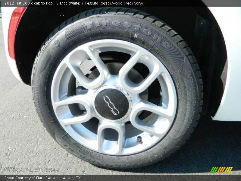 Bianco (White) / Tessuto Rosso/Avorio (Red/Ivory) 2012 Fiat 500 c cabrio Pop