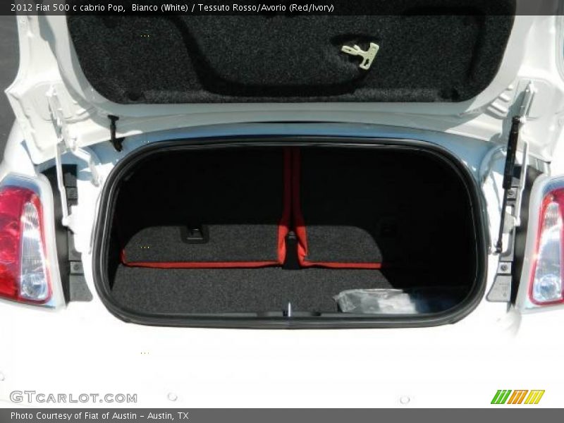 Bianco (White) / Tessuto Rosso/Avorio (Red/Ivory) 2012 Fiat 500 c cabrio Pop