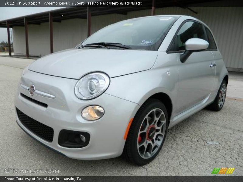 Argento (Silver) / Sport Tessuto Nero/Nero (Black/Black) 2012 Fiat 500 Sport