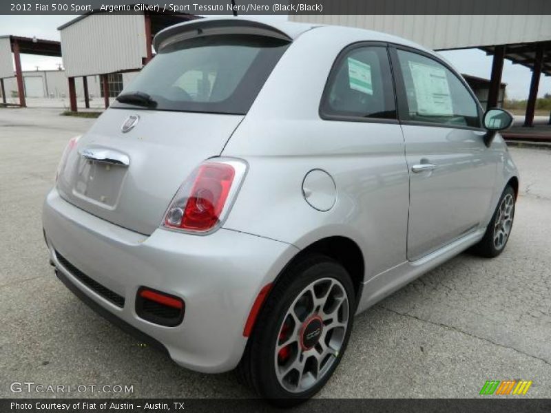 Argento (Silver) / Sport Tessuto Nero/Nero (Black/Black) 2012 Fiat 500 Sport