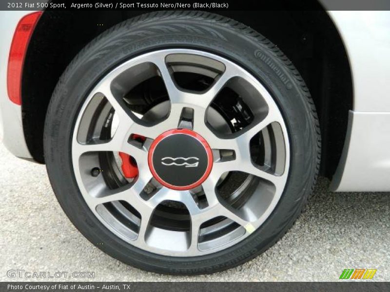 Argento (Silver) / Sport Tessuto Nero/Nero (Black/Black) 2012 Fiat 500 Sport