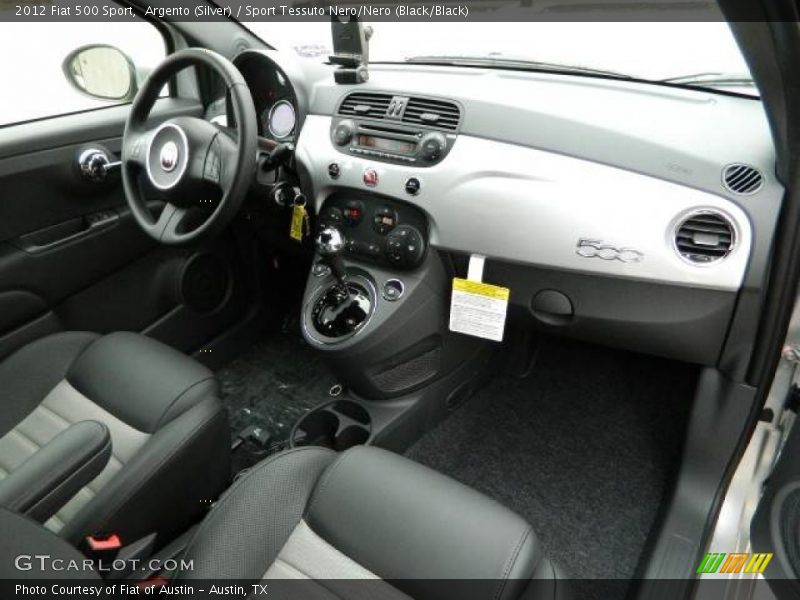 Argento (Silver) / Sport Tessuto Nero/Nero (Black/Black) 2012 Fiat 500 Sport