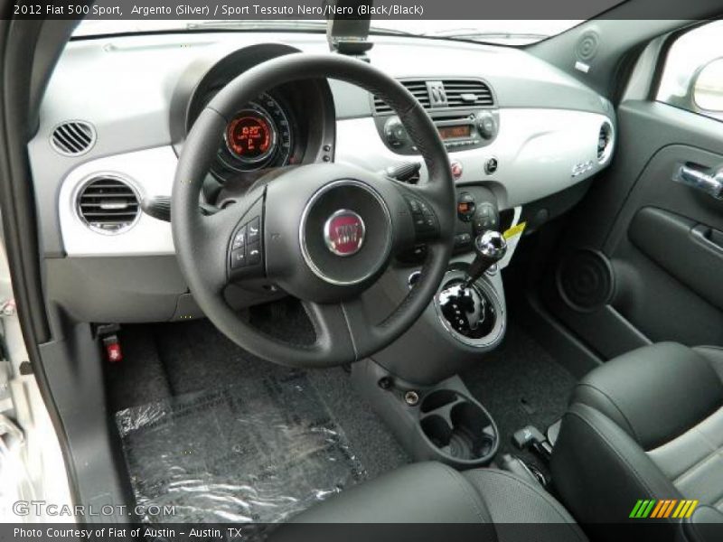 Argento (Silver) / Sport Tessuto Nero/Nero (Black/Black) 2012 Fiat 500 Sport