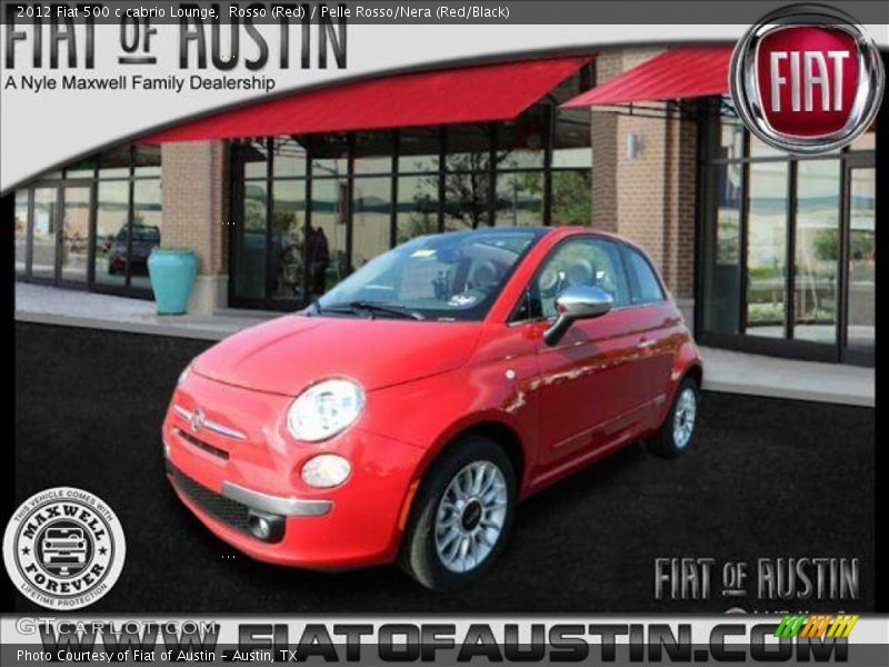 Rosso (Red) / Pelle Rosso/Nera (Red/Black) 2012 Fiat 500 c cabrio Lounge