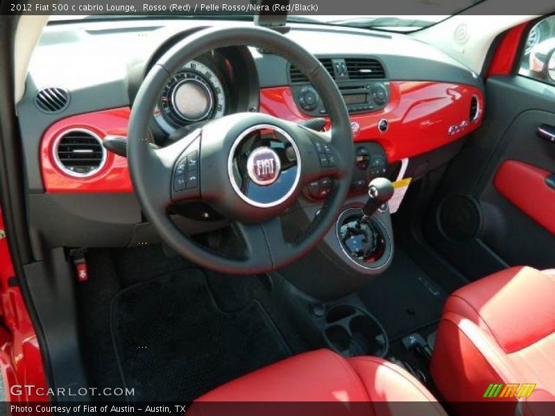 Rosso (Red) / Pelle Rosso/Nera (Red/Black) 2012 Fiat 500 c cabrio Lounge