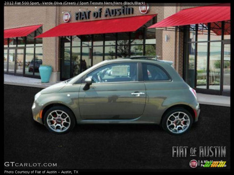 Verde Oliva (Green) / Sport Tessuto Nero/Nero (Black/Black) 2012 Fiat 500 Sport