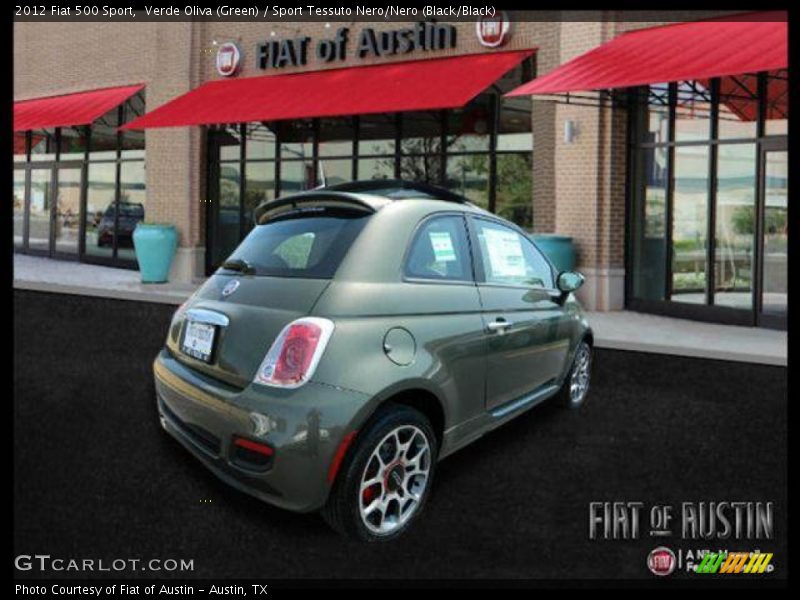 Verde Oliva (Green) / Sport Tessuto Nero/Nero (Black/Black) 2012 Fiat 500 Sport