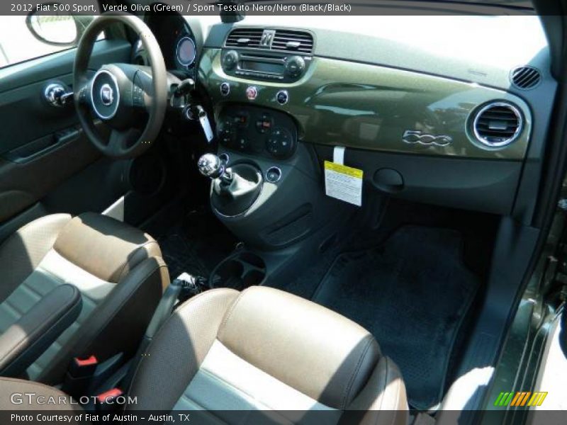 Verde Oliva (Green) / Sport Tessuto Nero/Nero (Black/Black) 2012 Fiat 500 Sport