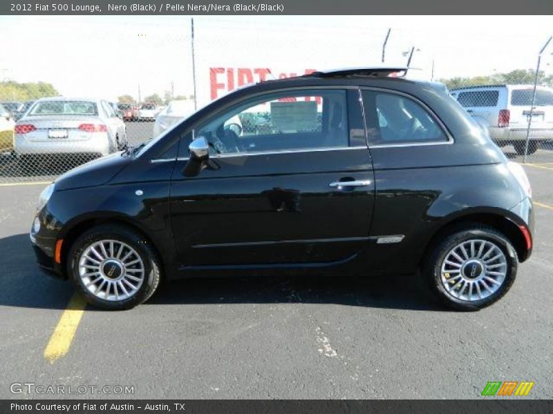 Nero (Black) / Pelle Nera/Nera (Black/Black) 2012 Fiat 500 Lounge