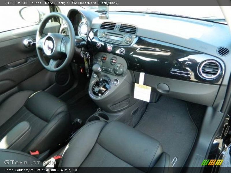 Nero (Black) / Pelle Nera/Nera (Black/Black) 2012 Fiat 500 Lounge