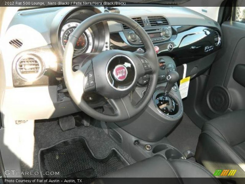 Nero (Black) / Pelle Nera/Nera (Black/Black) 2012 Fiat 500 Lounge
