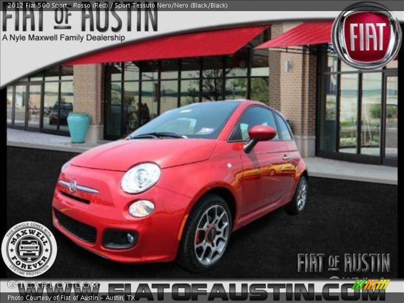 Rosso (Red) / Sport Tessuto Nero/Nero (Black/Black) 2012 Fiat 500 Sport