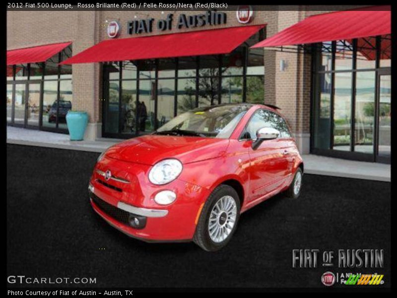 Rosso Brillante (Red) / Pelle Rosso/Nera (Red/Black) 2012 Fiat 500 Lounge