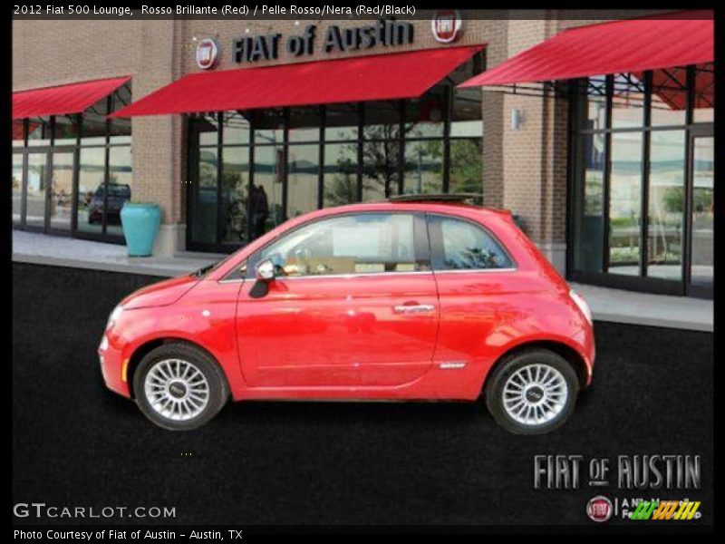 Rosso Brillante (Red) / Pelle Rosso/Nera (Red/Black) 2012 Fiat 500 Lounge
