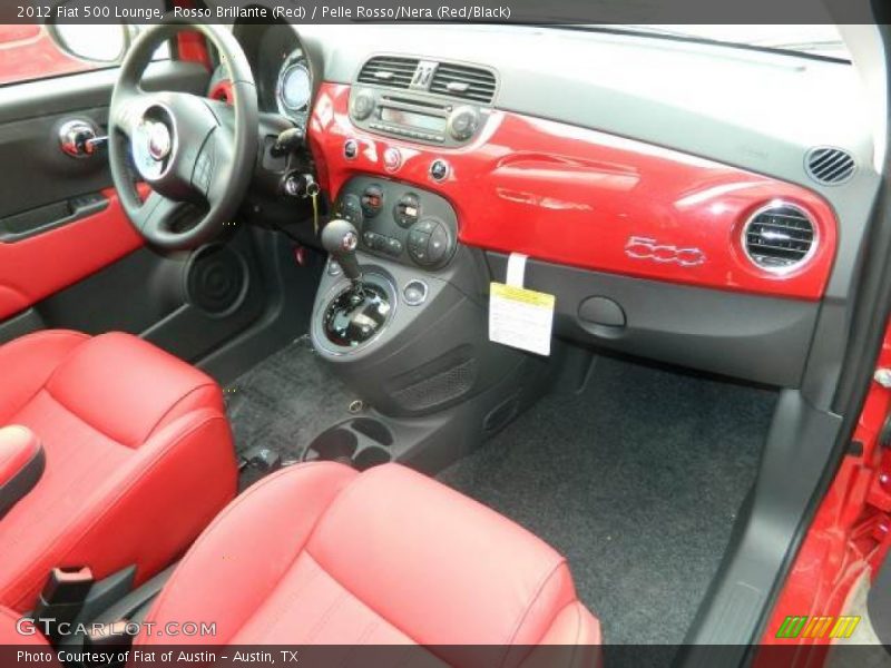 Rosso Brillante (Red) / Pelle Rosso/Nera (Red/Black) 2012 Fiat 500 Lounge