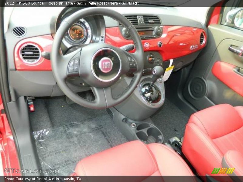 Rosso Brillante (Red) / Pelle Rosso/Nera (Red/Black) 2012 Fiat 500 Lounge
