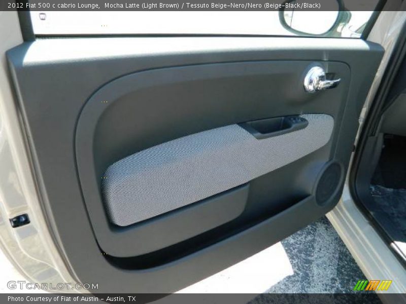 Mocha Latte (Light Brown) / Tessuto Beige-Nero/Nero (Beige-Black/Black) 2012 Fiat 500 c cabrio Lounge