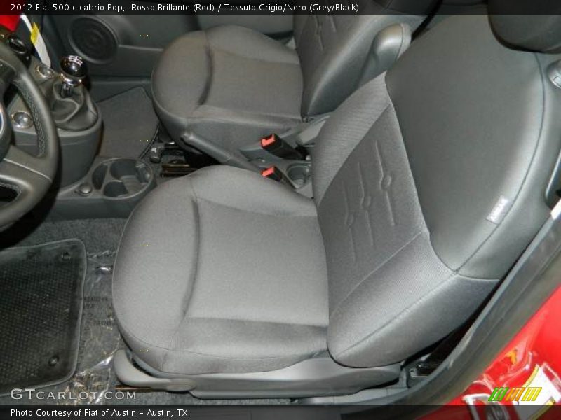 Rosso Brillante (Red) / Tessuto Grigio/Nero (Grey/Black) 2012 Fiat 500 c cabrio Pop