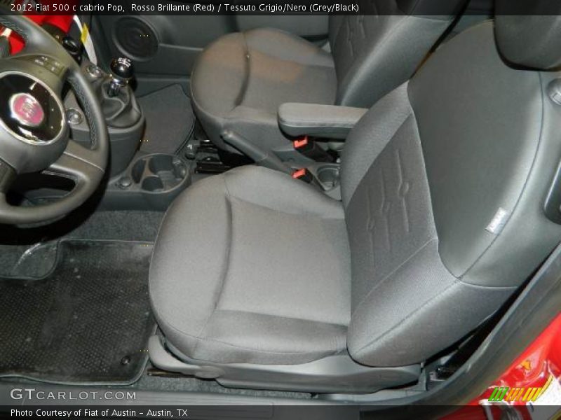 Rosso Brillante (Red) / Tessuto Grigio/Nero (Grey/Black) 2012 Fiat 500 c cabrio Pop