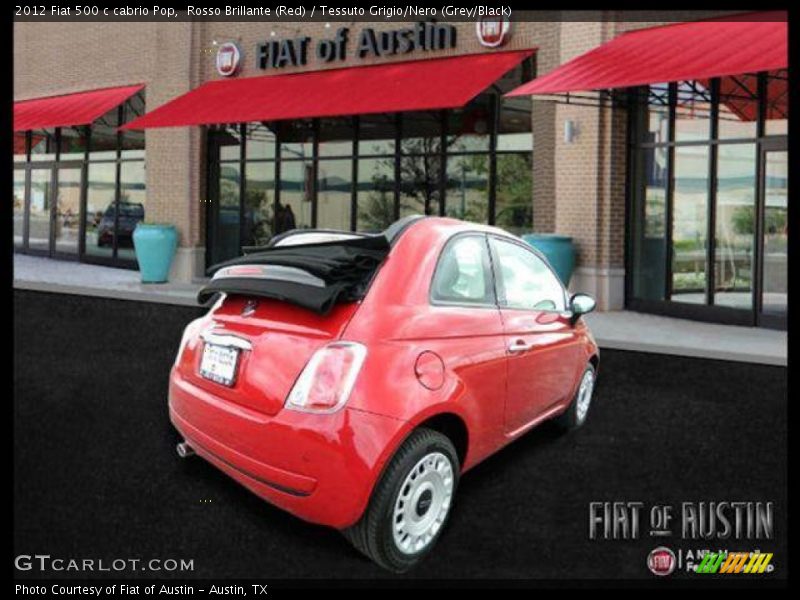 Rosso Brillante (Red) / Tessuto Grigio/Nero (Grey/Black) 2012 Fiat 500 c cabrio Pop