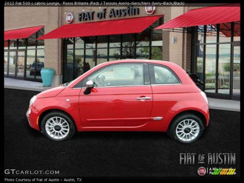 Rosso Brillante (Red) / Tessuto Avorio-Nero/Nero (Ivory-Black/Black) 2012 Fiat 500 c cabrio Lounge