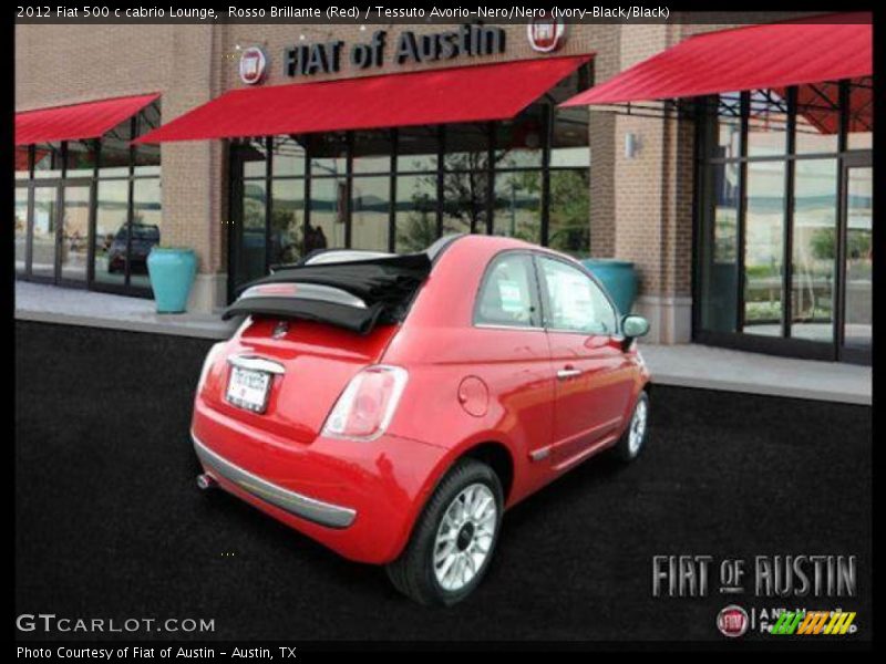 Rosso Brillante (Red) / Tessuto Avorio-Nero/Nero (Ivory-Black/Black) 2012 Fiat 500 c cabrio Lounge