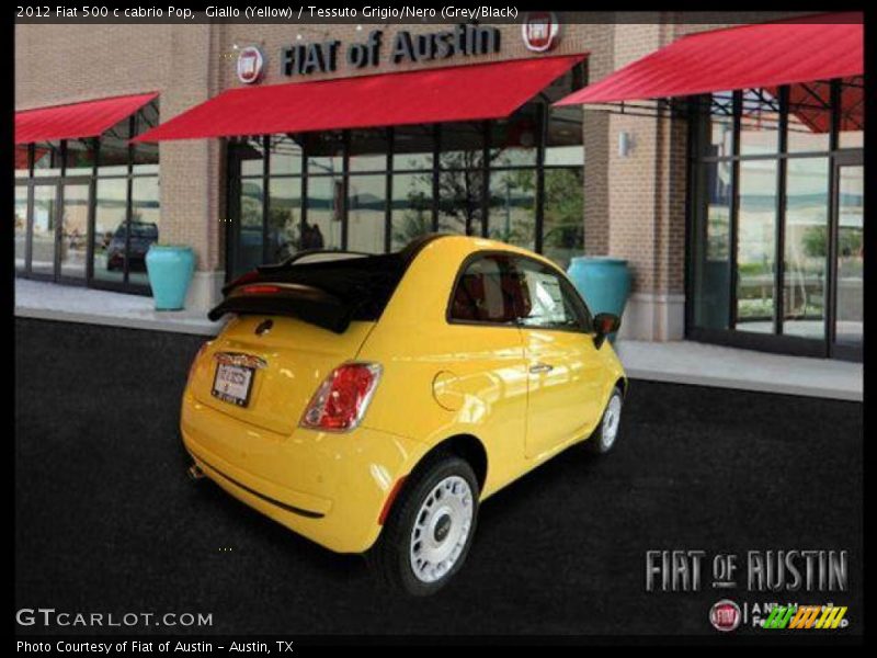 Giallo (Yellow) / Tessuto Grigio/Nero (Grey/Black) 2012 Fiat 500 c cabrio Pop