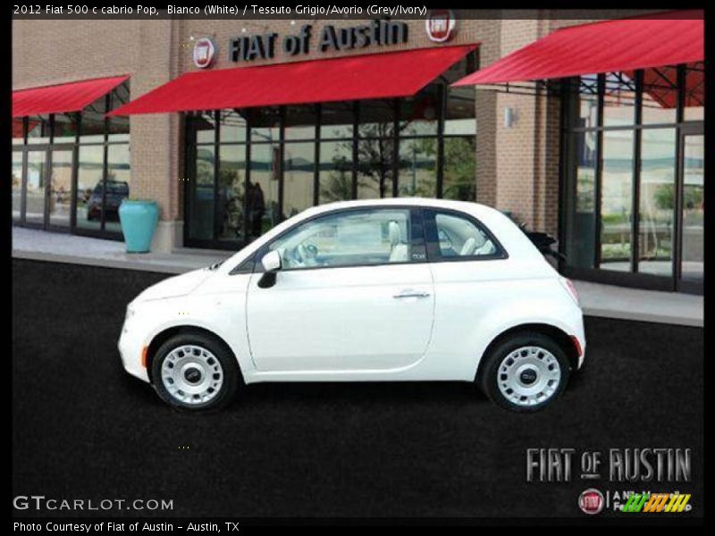 Bianco (White) / Tessuto Grigio/Avorio (Grey/Ivory) 2012 Fiat 500 c cabrio Pop