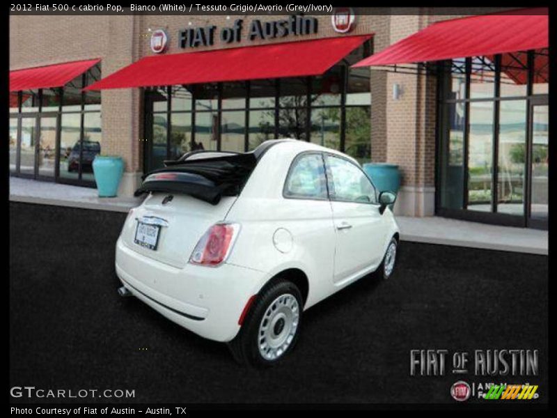 Bianco (White) / Tessuto Grigio/Avorio (Grey/Ivory) 2012 Fiat 500 c cabrio Pop