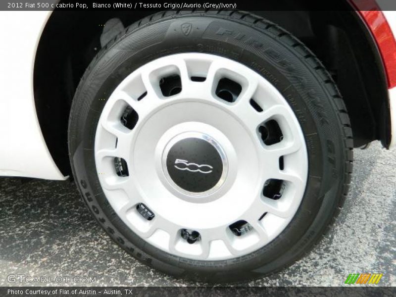 Bianco (White) / Tessuto Grigio/Avorio (Grey/Ivory) 2012 Fiat 500 c cabrio Pop