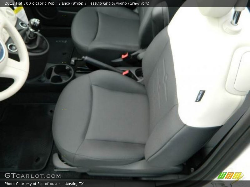 Bianco (White) / Tessuto Grigio/Avorio (Grey/Ivory) 2012 Fiat 500 c cabrio Pop