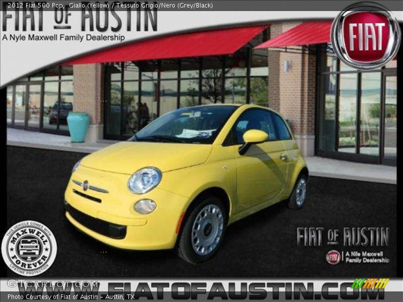 Giallo (Yellow) / Tessuto Grigio/Nero (Grey/Black) 2012 Fiat 500 Pop