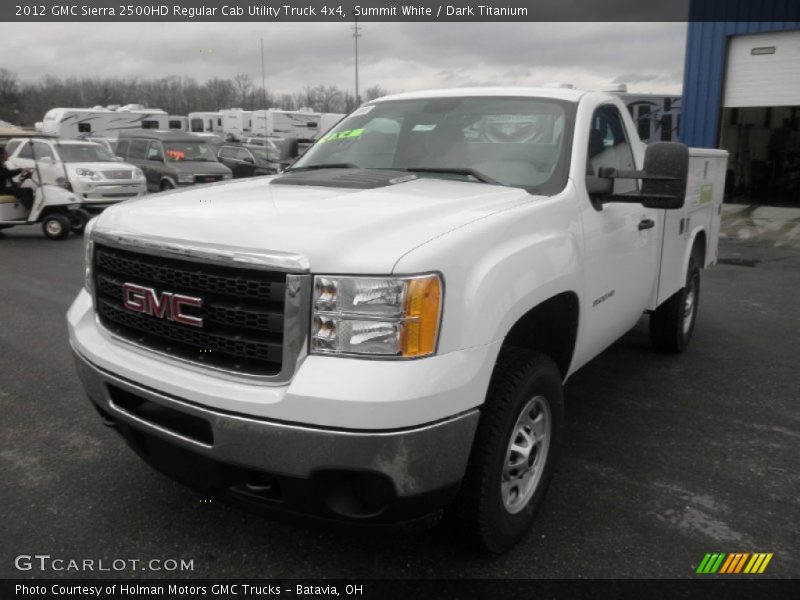 Summit White / Dark Titanium 2012 GMC Sierra 2500HD Regular Cab Utility Truck 4x4