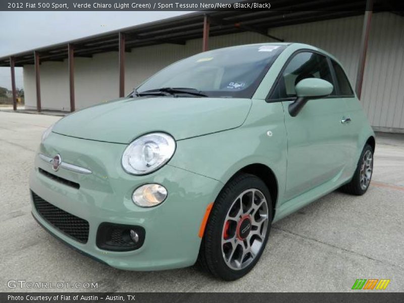 Verde Chiaro (Light Green) / Sport Tessuto Nero/Nero (Black/Black) 2012 Fiat 500 Sport