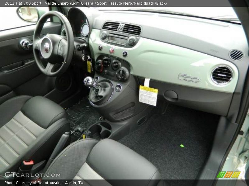 Verde Chiaro (Light Green) / Sport Tessuto Nero/Nero (Black/Black) 2012 Fiat 500 Sport