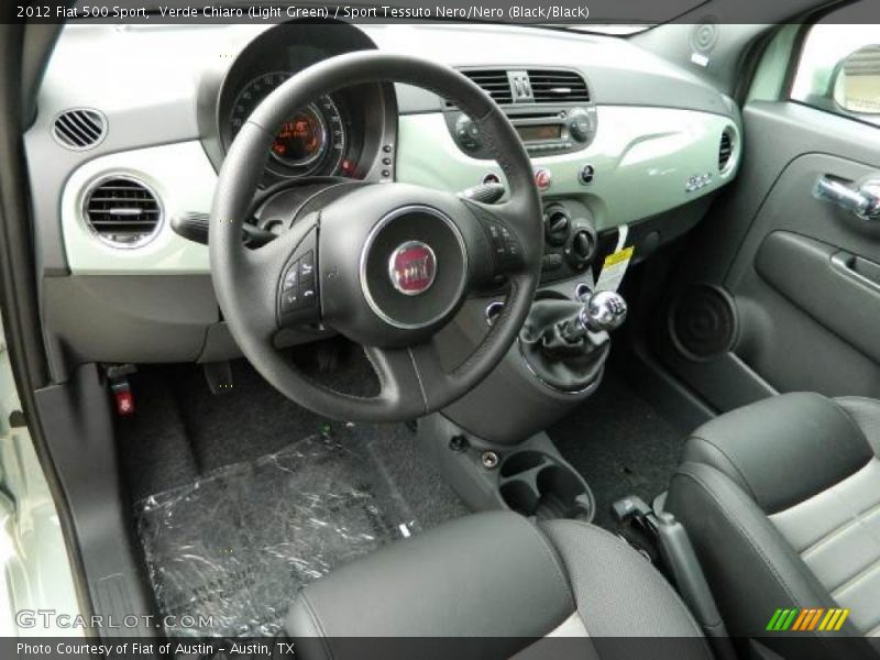 Verde Chiaro (Light Green) / Sport Tessuto Nero/Nero (Black/Black) 2012 Fiat 500 Sport