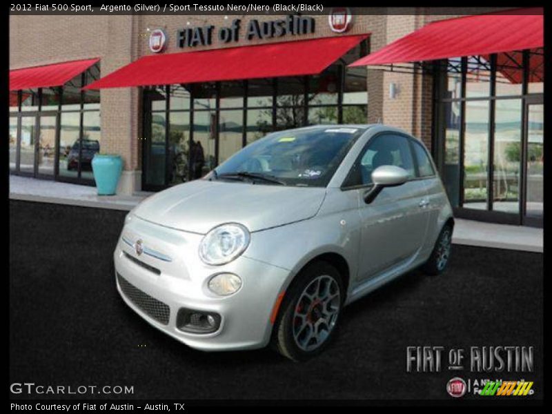 Argento (Silver) / Sport Tessuto Nero/Nero (Black/Black) 2012 Fiat 500 Sport