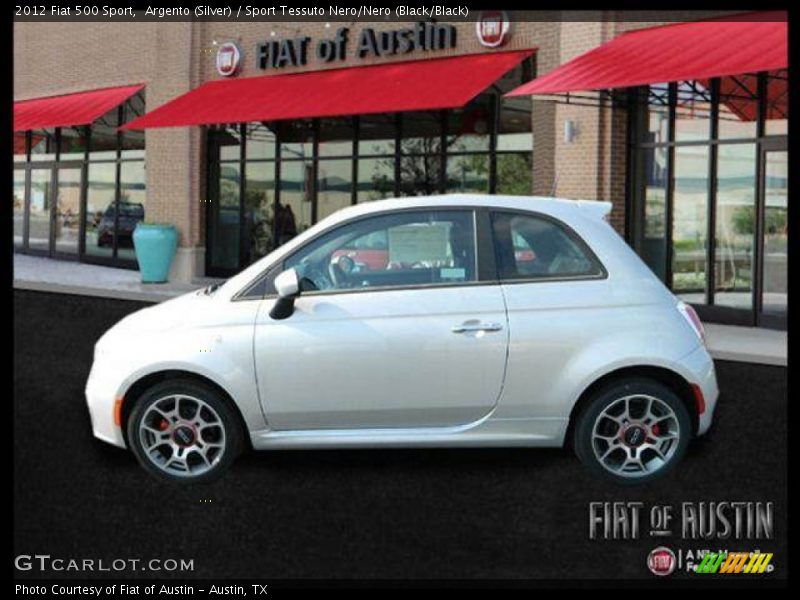 Argento (Silver) / Sport Tessuto Nero/Nero (Black/Black) 2012 Fiat 500 Sport