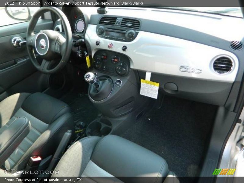 Argento (Silver) / Sport Tessuto Nero/Nero (Black/Black) 2012 Fiat 500 Sport