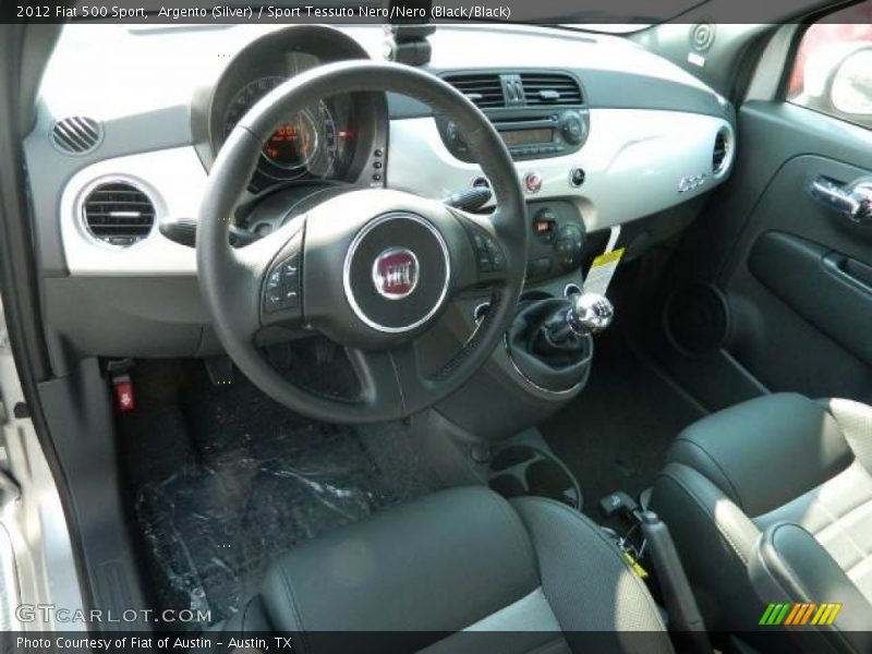Argento (Silver) / Sport Tessuto Nero/Nero (Black/Black) 2012 Fiat 500 Sport