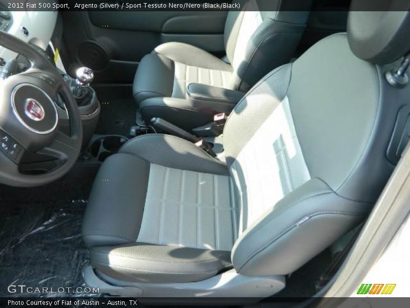 Argento (Silver) / Sport Tessuto Nero/Nero (Black/Black) 2012 Fiat 500 Sport